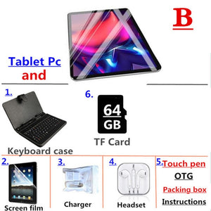 10.1 inch tablet PC 3G/4G Android 9.0 Octa Core Super tablets Ram 6G ram+128G rom WiFi GPS 10 tablet IPS 1920*1280 Dual SIM GPS