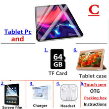 Load image into Gallery viewer, 10.1 inch tablet PC 3G/4G Android 9.0 Octa Core Super tablets Ram 6G ram+128G rom WiFi GPS 10 tablet IPS 1920*1280 Dual SIM GPS